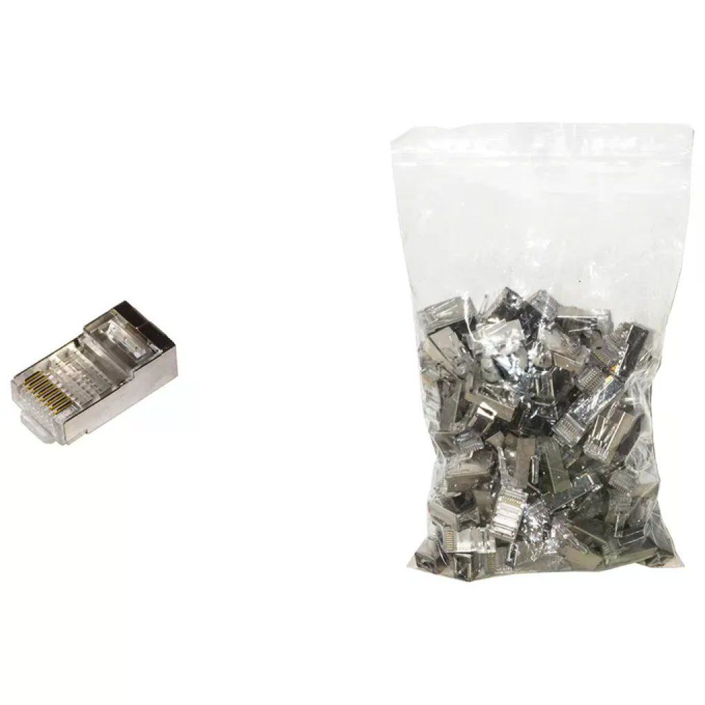 LINK Confezione 100 Connettori RJ45 Cat 6 UTP per Cavo Flessibile