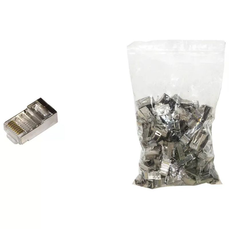 LINK Confezione 100 Connettori RJ45 Cat 6 UTP per Cavo Flessibile