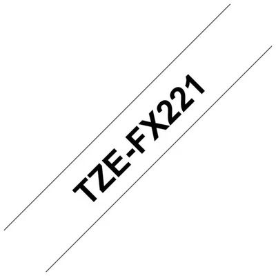 Brother TZe-FX221 Nastro Flessibile 9 mm Nero su Bianco Brother TZe-FX221 Nastro Flessibile 9 mm Nero su Bianco