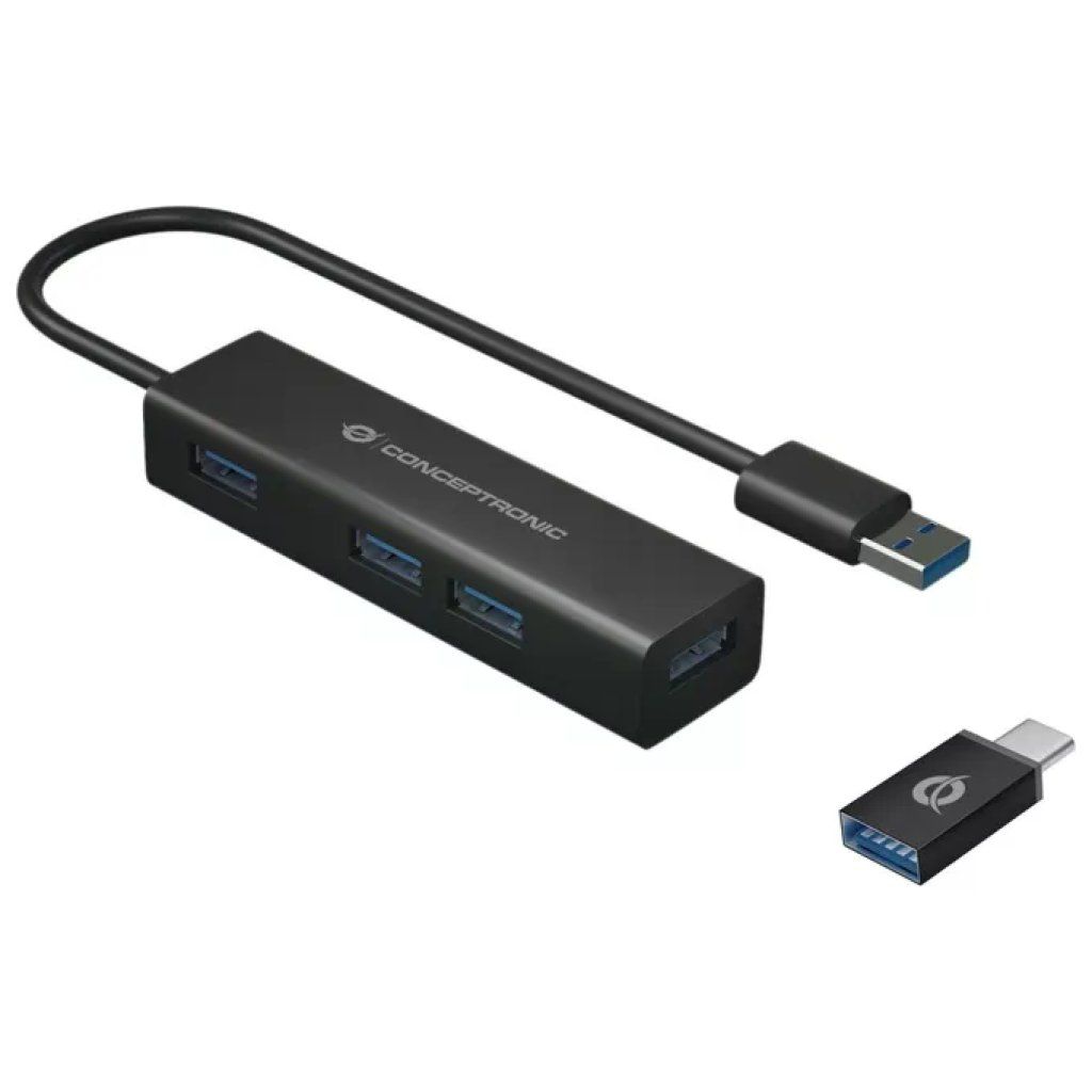 Conceptronic HUBBIES06B Hub USB 3.2 Gen 1 Type-A Nero