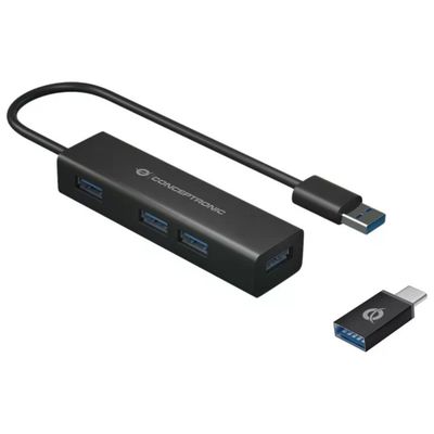 Conceptronic HUBBIES06B Hub USB 3.2 Gen 1 Type-A Nero