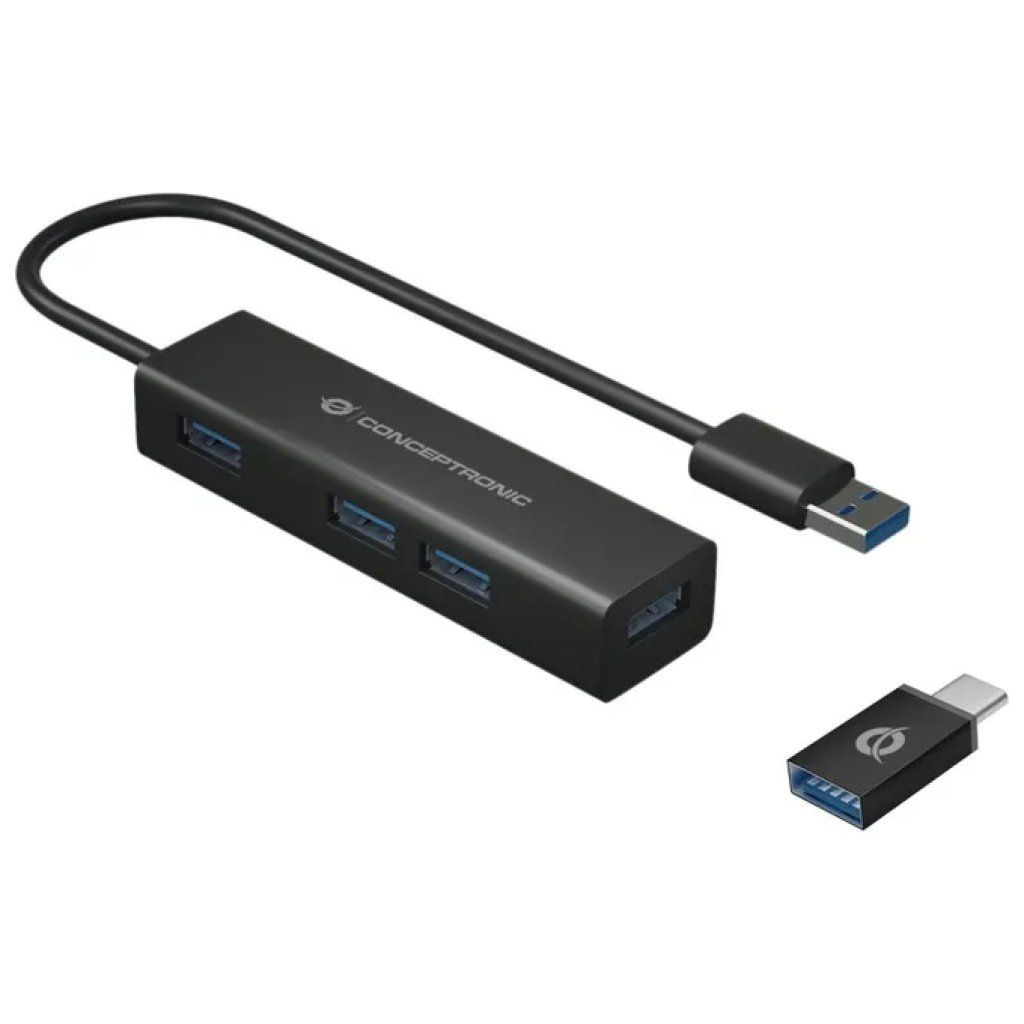 Conceptronic HUBBIES06B Hub USB 3.2 Gen 1 Type-A nero