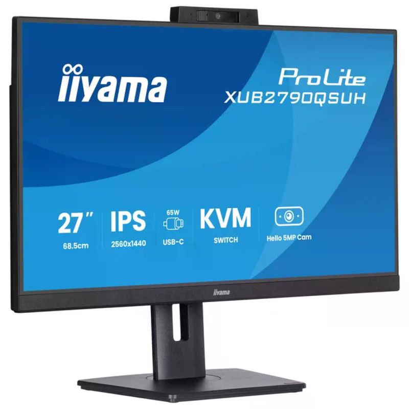 Iiyama ProLite XUB2790QSUH-B2 Monitor 27" QHD IPS con Webcam 5MP