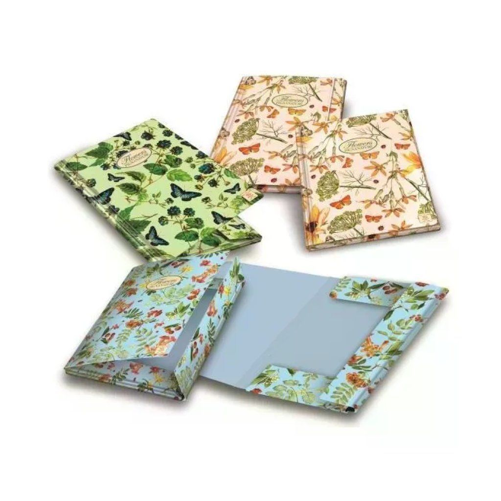 Pigna Nature Flowers – 6 cartelle portadocumenti A4 con elastico