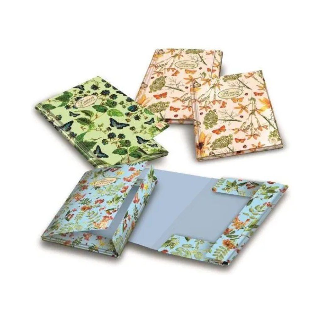 Pigna Nature Flowers – Cartelle portadocumenti A4 con elastico, 6 pezzi