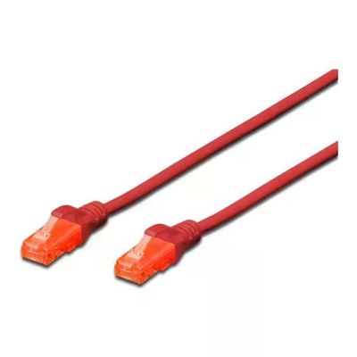 Digitus Cavo Patch Ethernet CAT 6 U/UTP RJ45 Rosso, 2 m