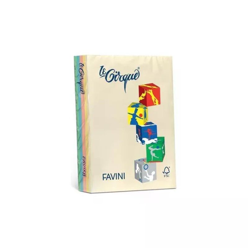 CARTOTECNICA FAVINI Favini Le Cirque – Risma di carta colorata A4, 160 g/m²