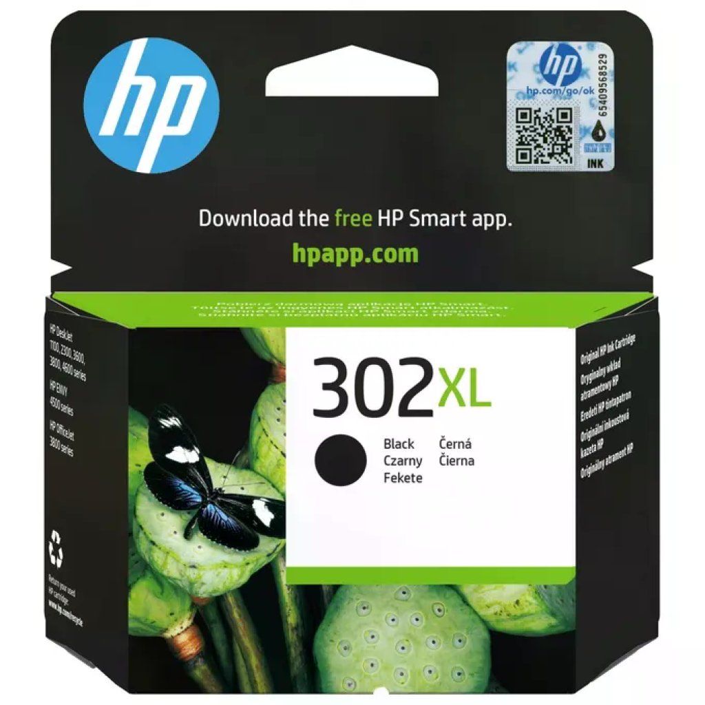 HP 302XL F6U68AE Cartuccia Originale Nero Alta Capacità