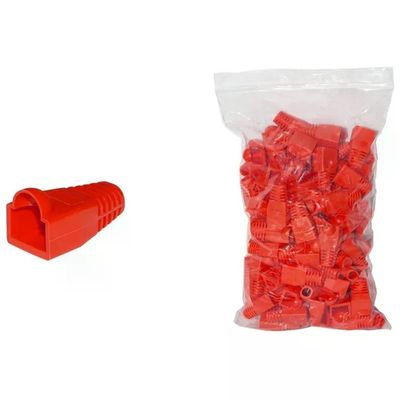 LINK Copriconnettori RJ45 rossi per cavi fino a 6 mm, confezione da 100