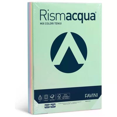 CARTOTECNICA FAVINI Favini Rismacqua 140 – Carta multiuso, mix 5 colori tenui