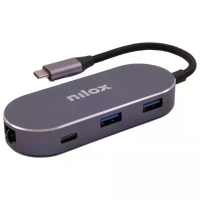 Nilox NXDSUSBC02 Mini Docking Station USB-C HDMI 4K, 3 USB 3.2, Ethernet Gigabit e PD 87W Nilox NXDSUSBC02 Mini Docking Station USB-C HDMI 4K, 3 USB 3.2, Ethernet Gigabit e PD 87W