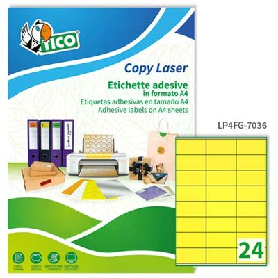 TICO LP4FG-7036 – Etichette adesive fluorescenti gialle 70 × 36 mm TICO LP4FG-7036 – Etichette adesive fluorescenti gialle 70 × 36 mm