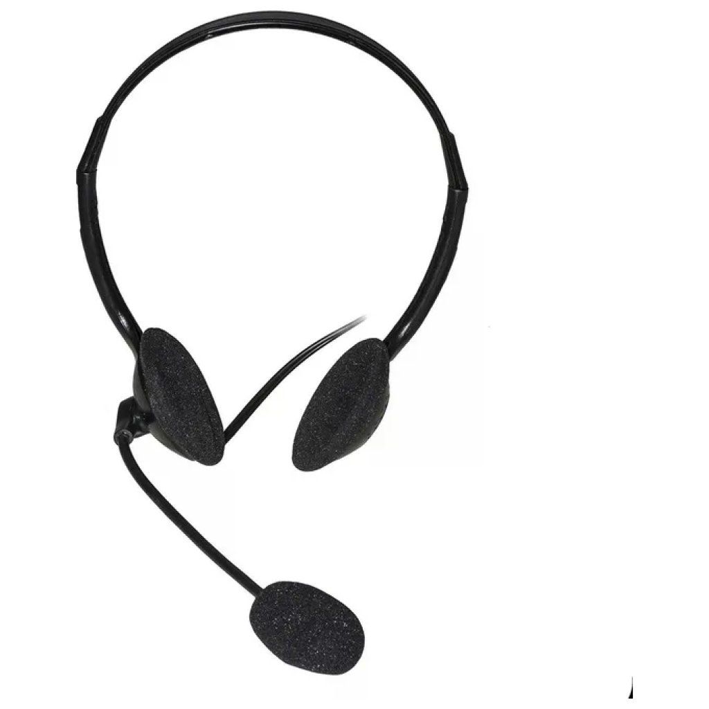 Link LKHS01 Cuffia USB per PC con Microfono Orientabile e Controllo Volume, Nera
