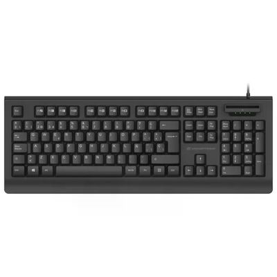 Conceptronic KAYNE01IT Tastiera USB QWERTY Italiana con Lettore Smart Card, Full-Size, Nera