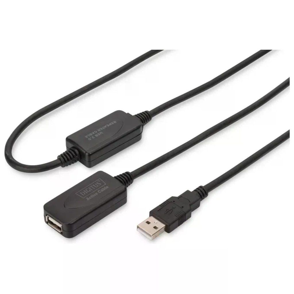 Digitus DA-73102 – Prolunga USB 2.0 attiva, 20 m, nero Digitus DA-73102 – Prolunga USB 2.0 attiva, 20 m, nero