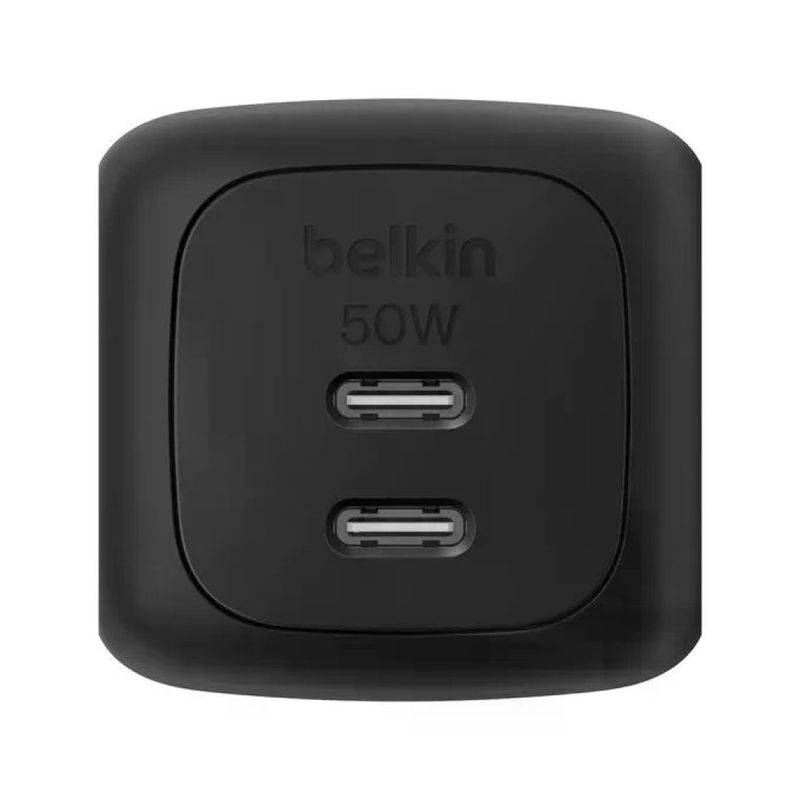 Belkin BoostCharge caricatore da muro USB-C GaN 50 W, doppia porta, nero