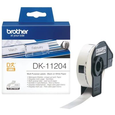 Brother DK-11204 Rotolo di Etichette Termiche 17 x 54 mm, 400 pezzi Brother DK-11204 Rotolo di Etichette Termiche 17 x 54 mm, 400 pezzi