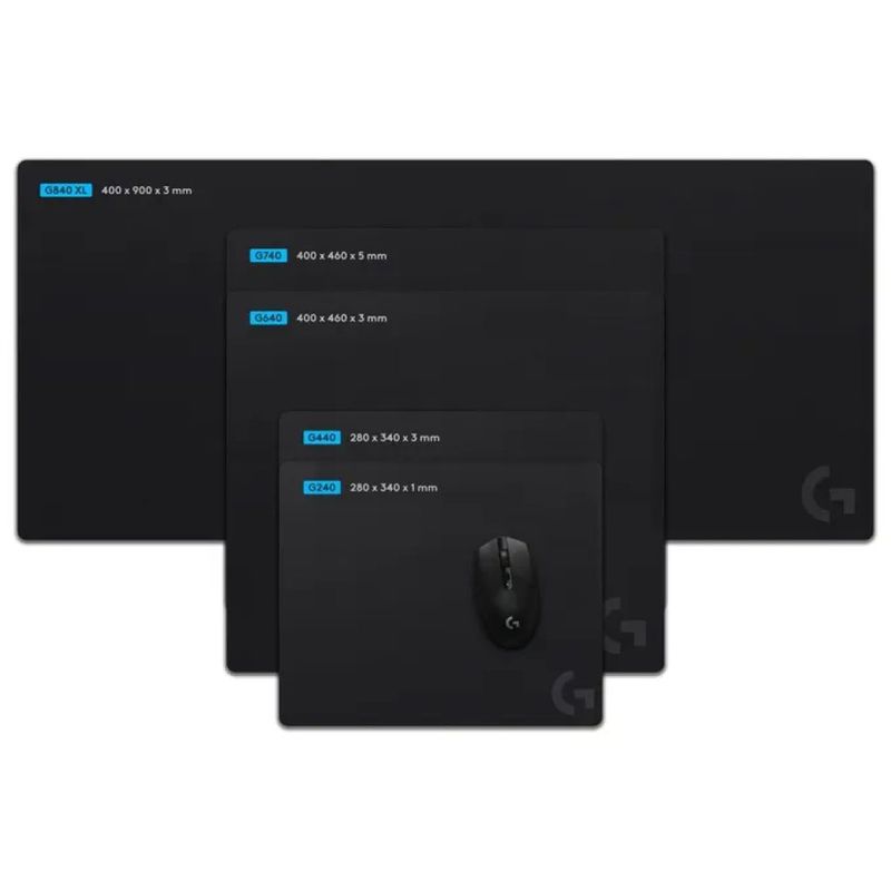 Logitech G240 – Tappetino Gaming in Tessuto Nero, 340 × 280 mm