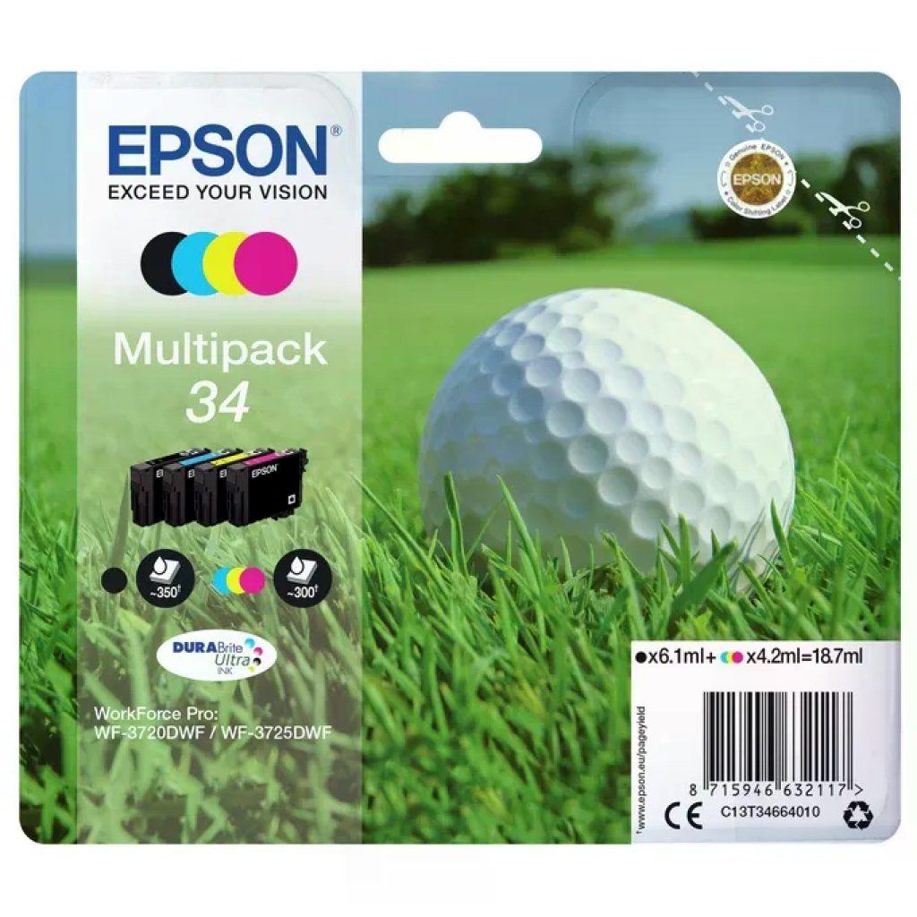 Epson Multipack 34 Cartucce Originali, 4 Colori
