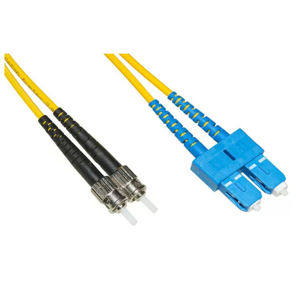 LINK LKSCST902 Cavo Fibra Ottica OS2 Duplex SC/UPC-ST/UPC, 2 m, Giallo