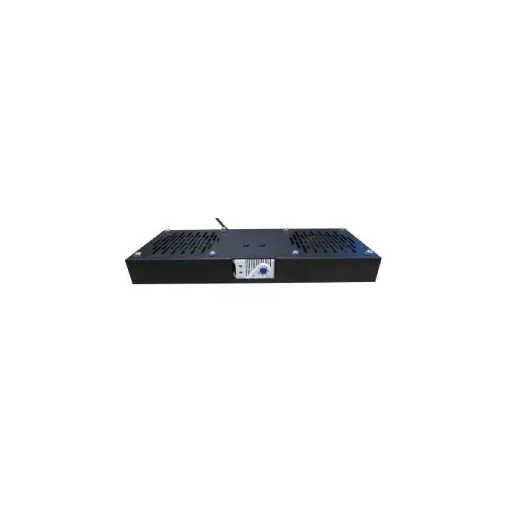 WP Europe Unità di ventilazione rack 2 ventole con termostato, 600 mm, nera