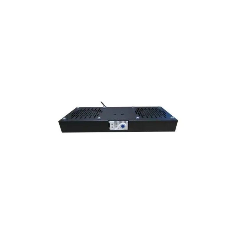 WP Europe Unità di ventilazione rack 2 ventole con termostato, 600 mm, nera