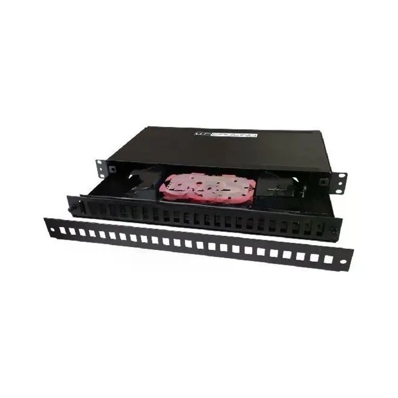 WP Europe Cassetto Patch Panel Fibra Ottica 1U 24 Porte, Rack 19", Nero