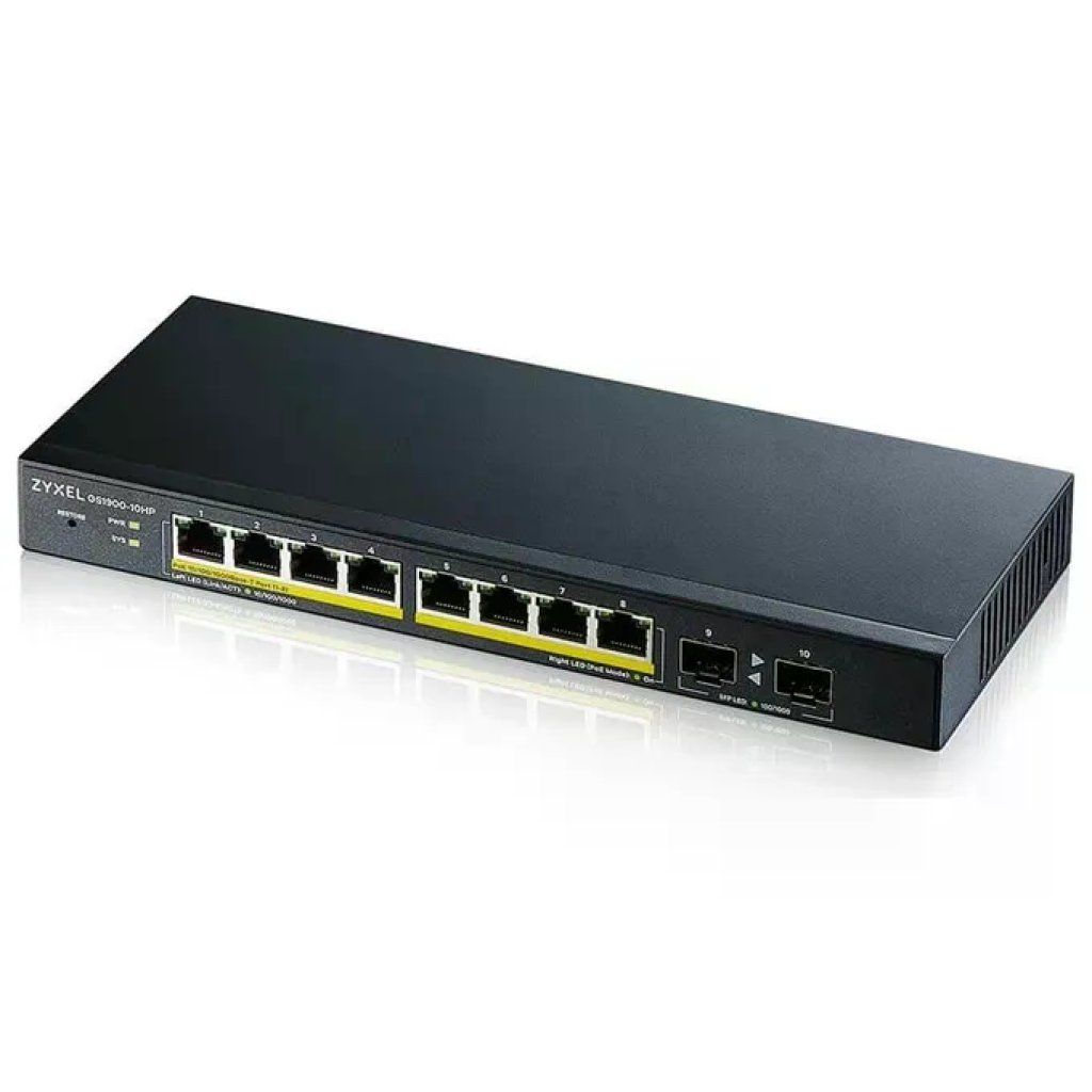 Zyxel GS1900-10HP – Switch Gigabit PoE+ Smart Managed 8 porte