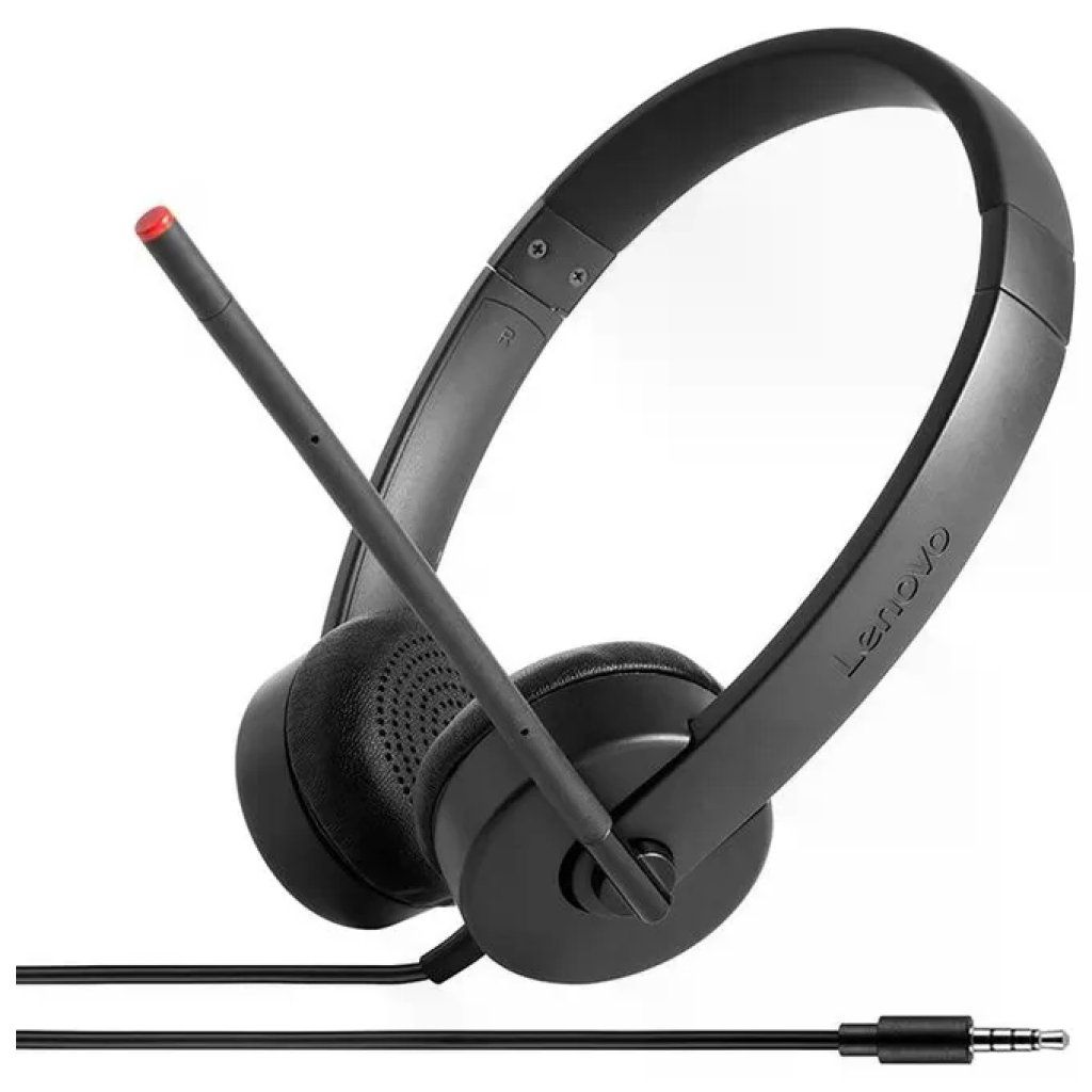LENOVO Cuffie Lenovo Essential Stereo con microfono, jack 3,5 mm, nere