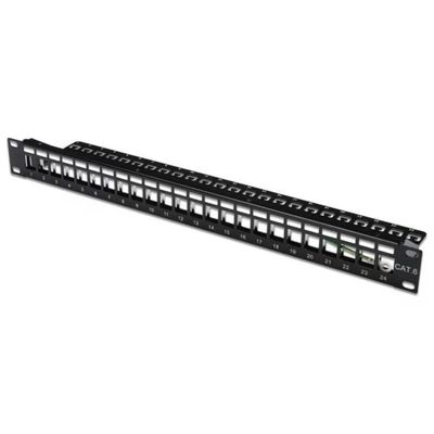 DIGITUS Pannello patch modulare 24 porte, 1U, nero