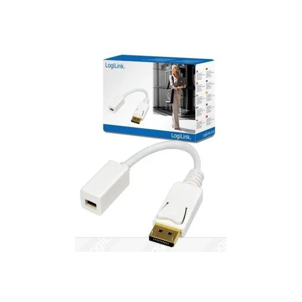 GeBL LogiLink CV0040 Adattatore DisplayPort Maschio a Mini DisplayPort Femmina, 15 cm, 1080p, Bianco GeBL LogiLink CV0040 Adattatore DisplayPort Maschio a Mini DisplayPort Femmina, 15 cm, 1080p, Bianco