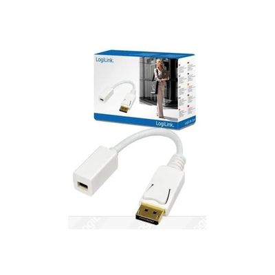 GeBL LogiLink CV0040 Adattatore DisplayPort Maschio a Mini DisplayPort Femmina, 15 cm, 1080p, Bianco