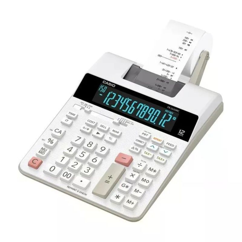 Casio FR-2650RC Calcolatrice Scrivente da Tavolo, 12 Cifre, Stampa a 2 Colori