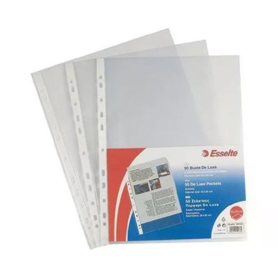 Esselte De Luxe Buste Trasparenti A4 a Foratura Universale, 100 Pezzi Esselte De Luxe Buste Trasparenti A4 a Foratura Universale, 100 Pezzi