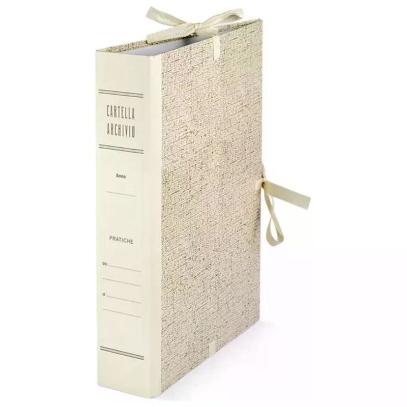 Brefiocart Cartelle Archivio con Legacci, Beige, 25 × 35 cm, Dorso 15 cm, Confezione da 25