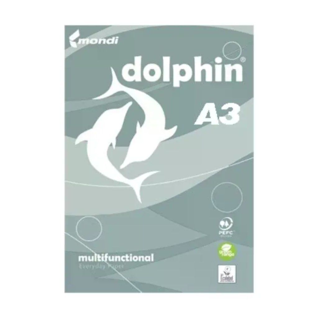 Mondi Dolphin Carta A3 Bianca 80 g/m² – 5 risme da 500 fogli Mondi Dolphin Carta A3 Bianca 80 g/m² – 5 risme da 500 fogli