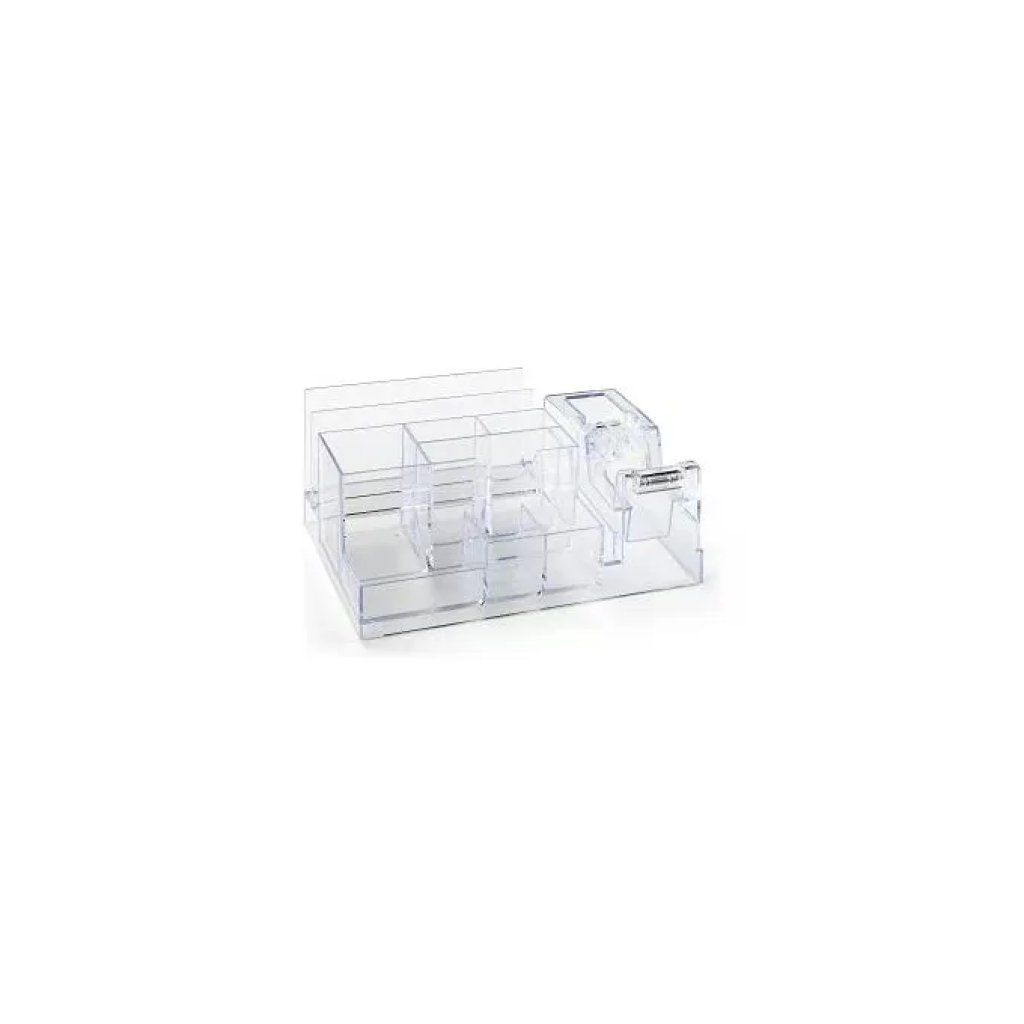Lebez 1737-T Organizer da scrivania trasparente con dispenser