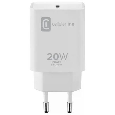 Cellularline caricabatterie USB-C Power Delivery 20W bianco Cellularline caricabatterie USB-C Power Delivery 20W bianco