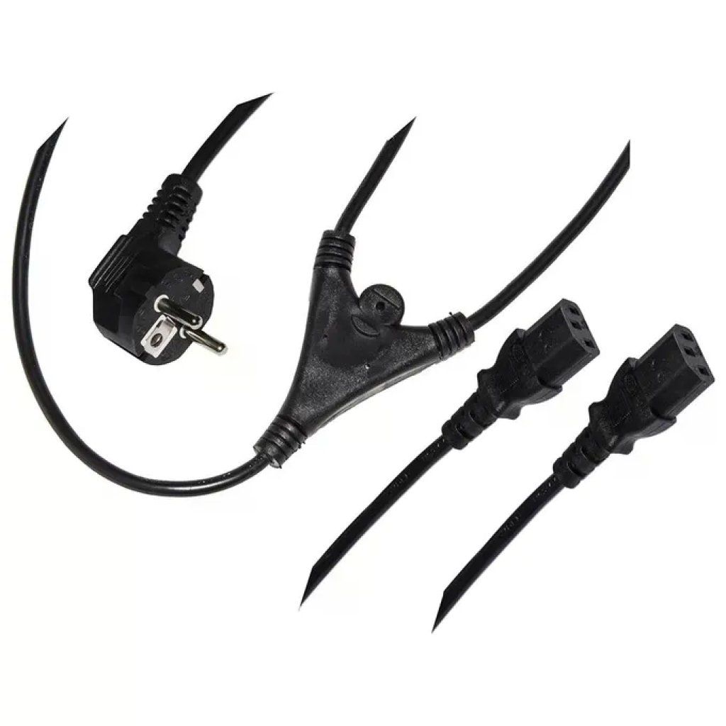 LINK LKSKX2 Cavo Schuko a 2 prese IEC C13, 1,7 m, nero