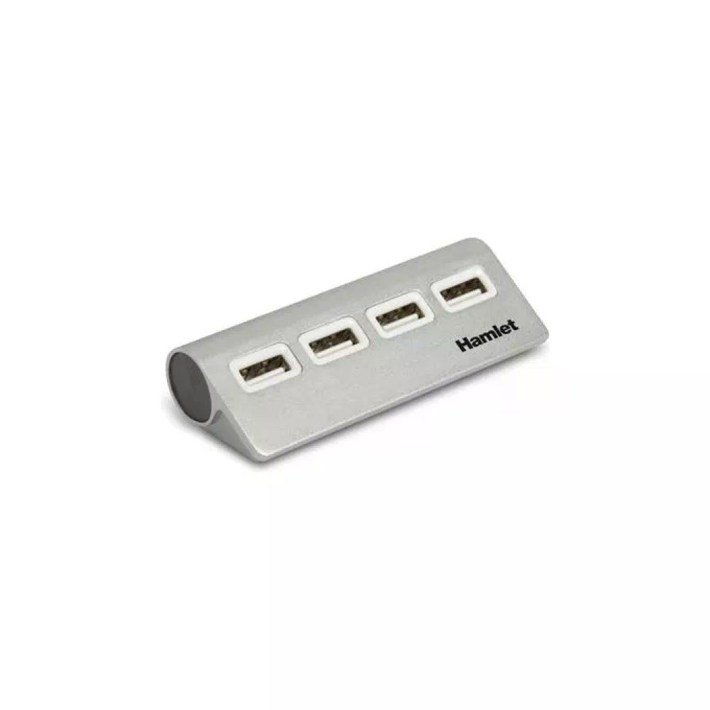 Hamlet XHUB4020AL Hub USB 2.0 a 4 porte in alluminio Hamlet XHUB4020AL Hub USB 2.0 a 4 porte in alluminio