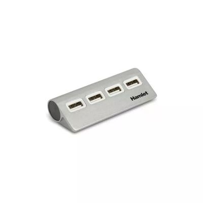 Hamlet XHUB4020AL Hub USB 2.0 a 4 porte in alluminio