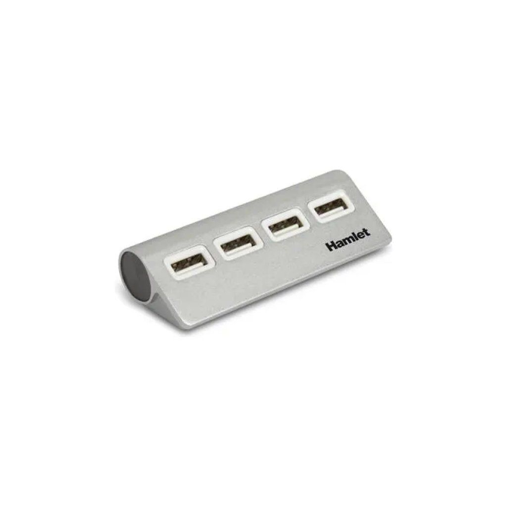 Hamlet XHUB4020AL Hub USB 2.0 a 4 porte in alluminio