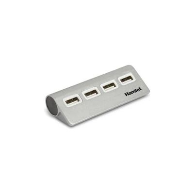 Hamlet XHUB4020AL Hub USB 2.0 a 4 porte in alluminio