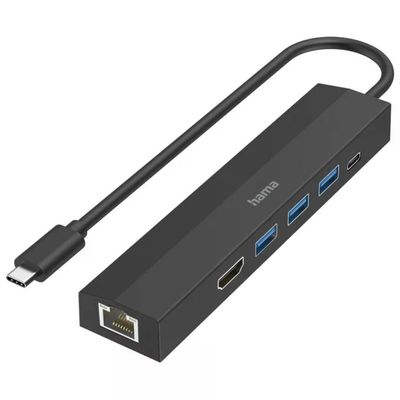 Hama Hub USB-C 3.2 Gen 1 con HDMI e RJ-45, nero