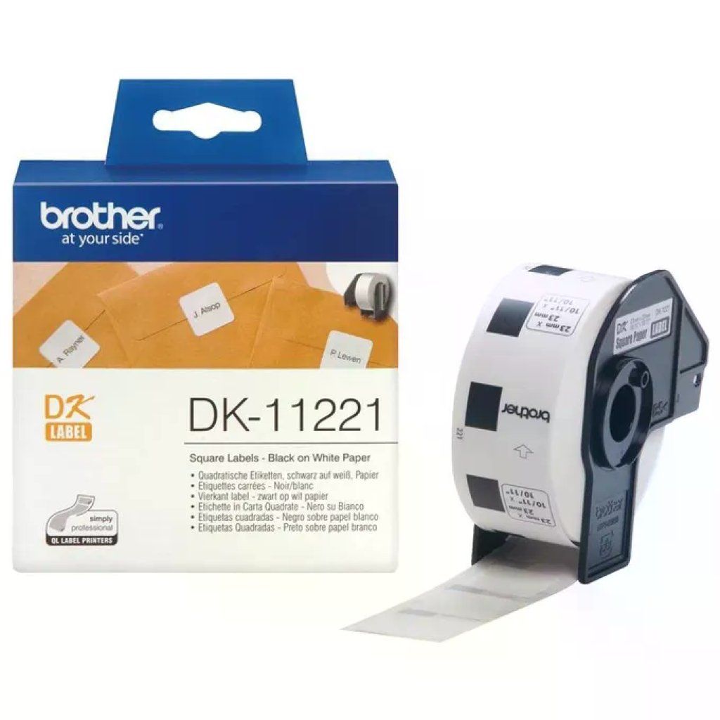 Brother DK-11221 – 1.000 etichette adesive quadrate 23 × 23 mm Brother DK-11221 – 1.000 etichette adesive quadrate 23 × 23 mm