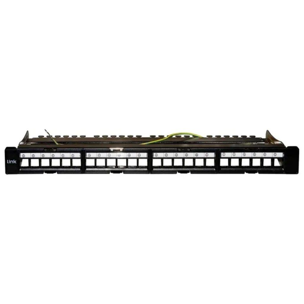 LINK Pannello Patch Vuoto 24 Porte Keystone con Barra di Supporto LINK Pannello Patch Vuoto 24 Porte Keystone con Barra di Supporto