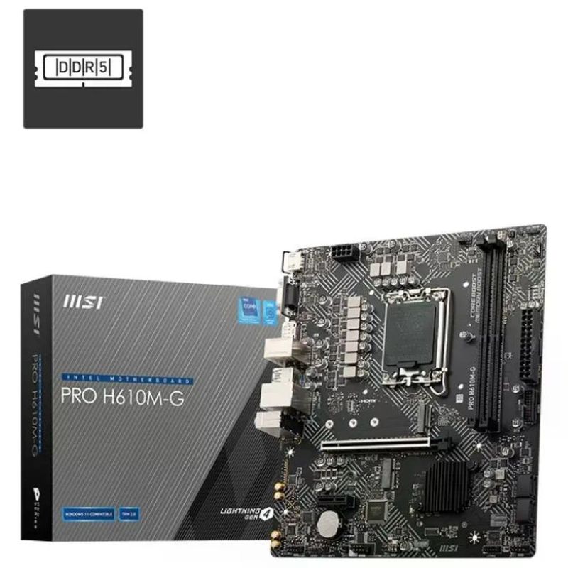 MSI PRO H610M-G Scheda Madre Micro-ATX Intel LGA 1700 DDR5 MSI PRO H610M-G Scheda Madre Micro-ATX Intel LGA 1700 DDR5