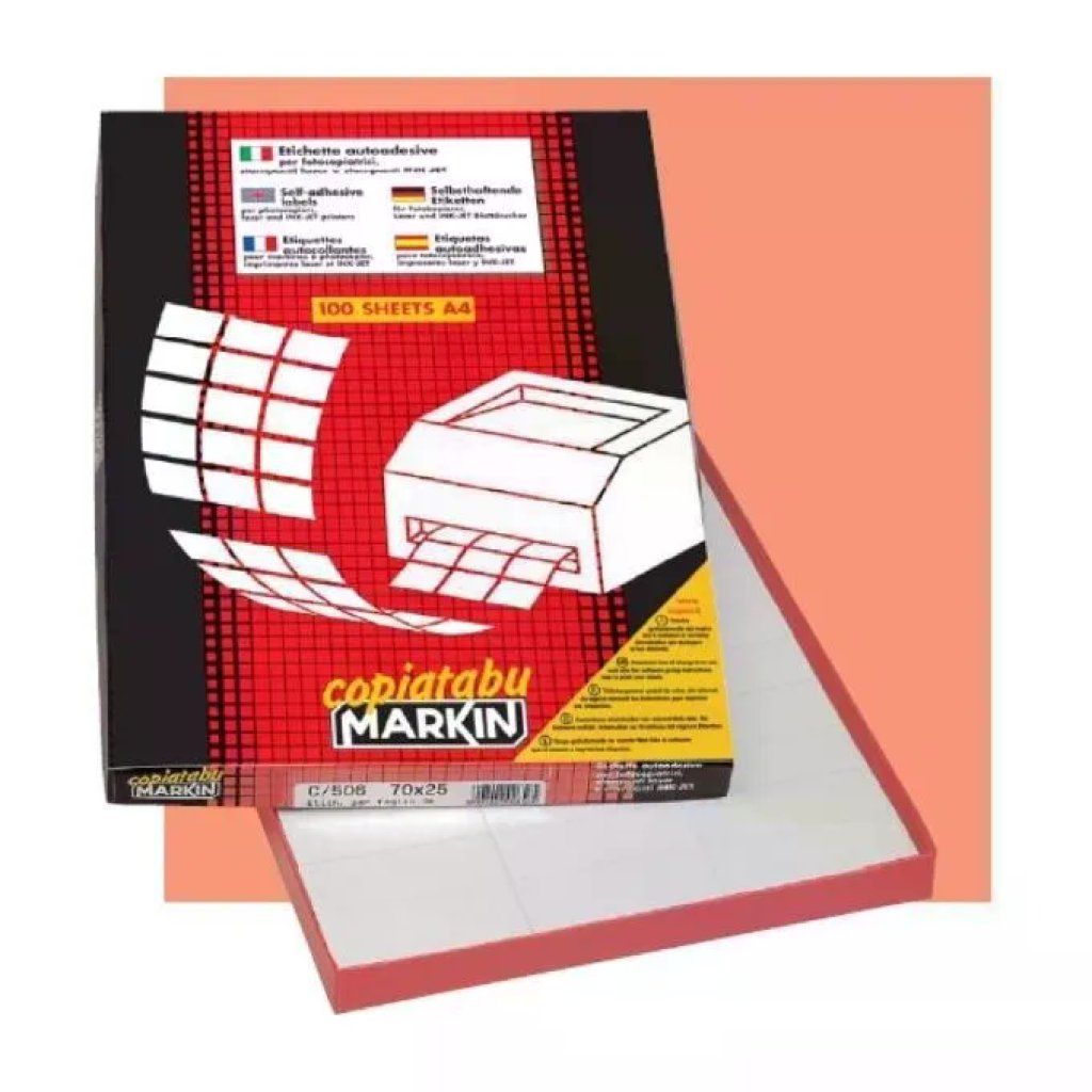 Markin X210A401 Etichette Adesive A4 37×14 mm, 10.000 Pezzi Markin X210A401 Etichette Adesive A4 37×14 mm, 10.000 Pezzi