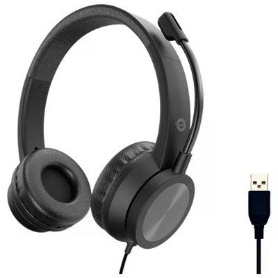 Conceptronic Polona05B Cuffie USB Stereo con Microfono, Nero
