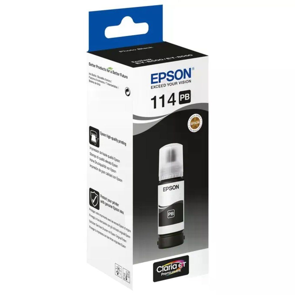 Epson EcoTank 114 PB – Inchiostro Nero Fotografico Originale, 70 ml